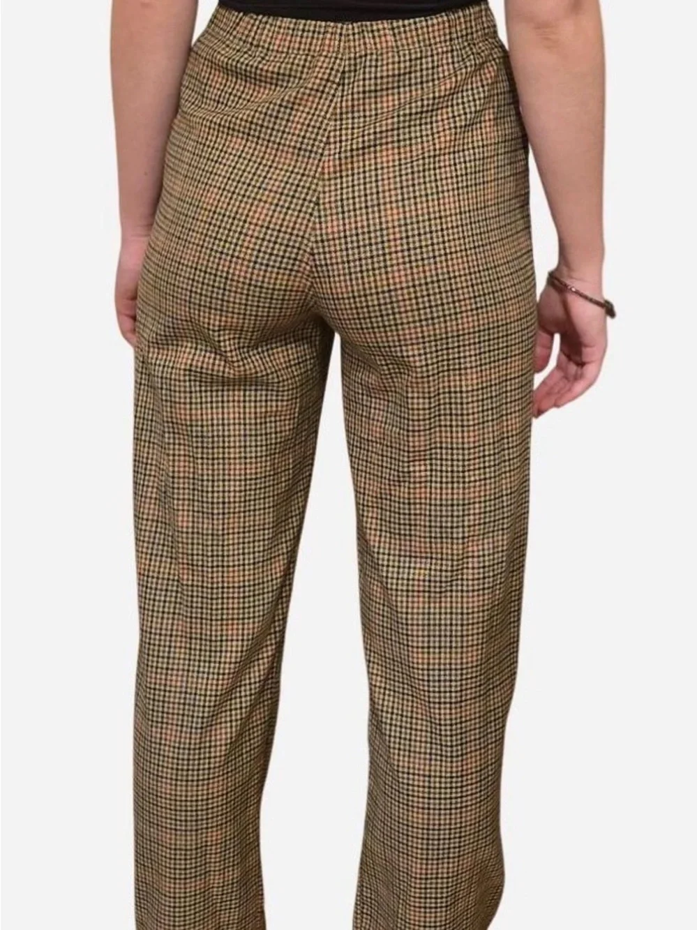 John Galt/Brandy Melville Houndstooth Pattern Straight-Leg Pants